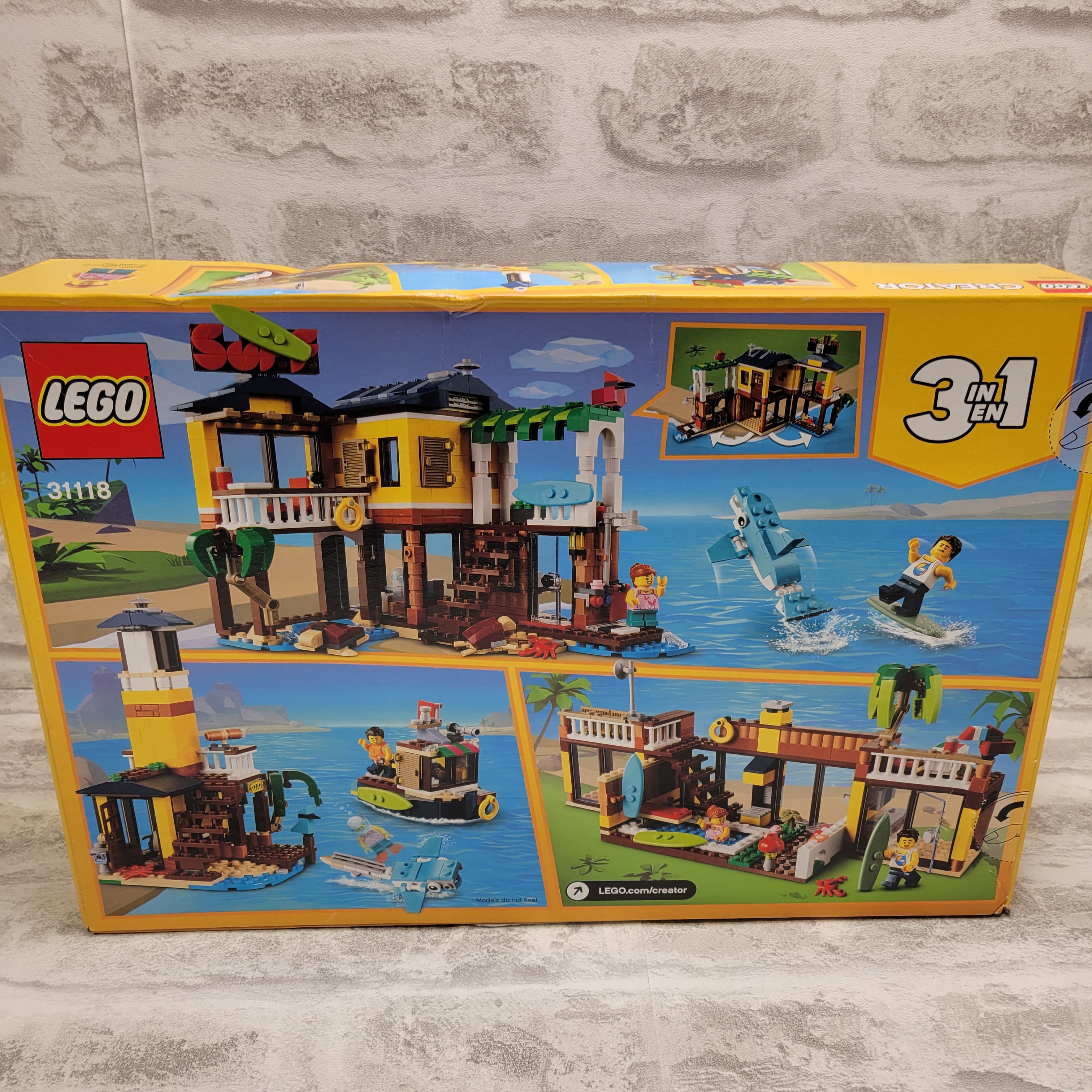 LEGO Creator 3in1 Surfer Beach House 31118 Building Kit (564 Pieces) (7611666006254)